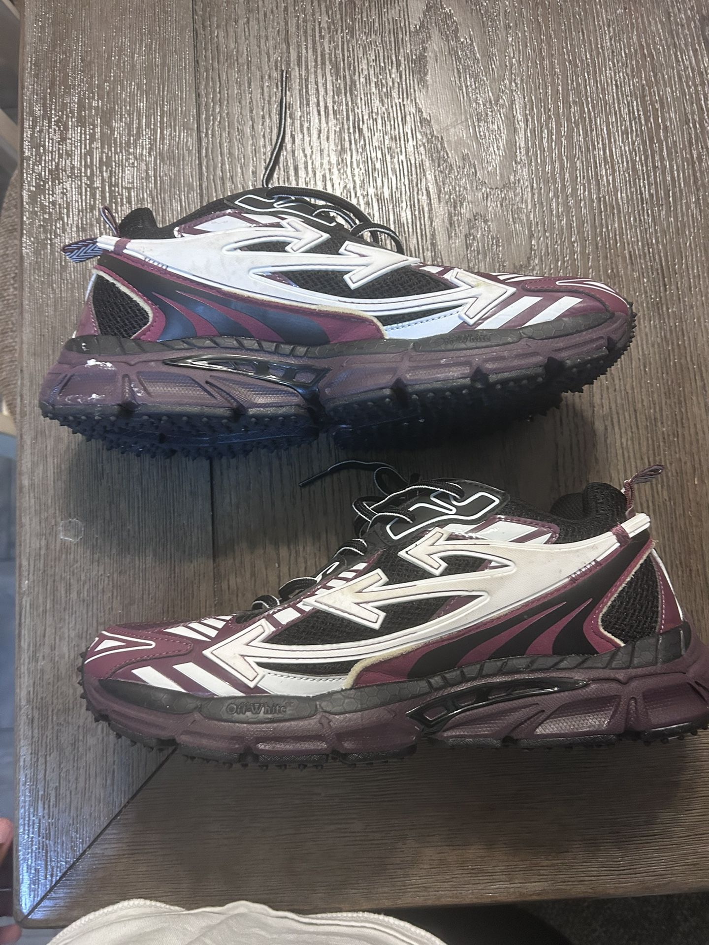 off white be right back burgundy