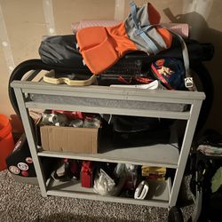 Baby Changing Table With Pad And Sheet Cover Grey