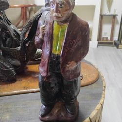 VERY OLD CERAMIC TERRA COTTA  POTTERY STATUE ANTIQUE 16"