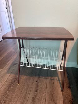 Vintage Wooden Vinyl Record Stand / Side Table