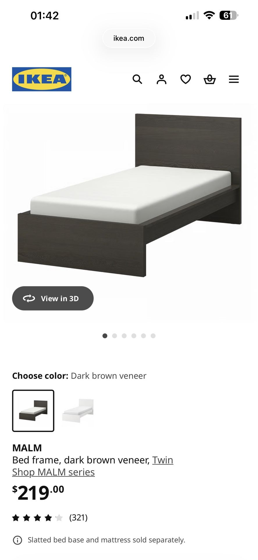 Ikea Malm Bed Frame + Matress