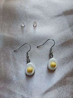 fried egg dangle earrings