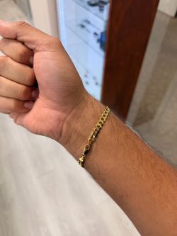 Flat curb Miami link bracelet 14k 7mm 10.6gm