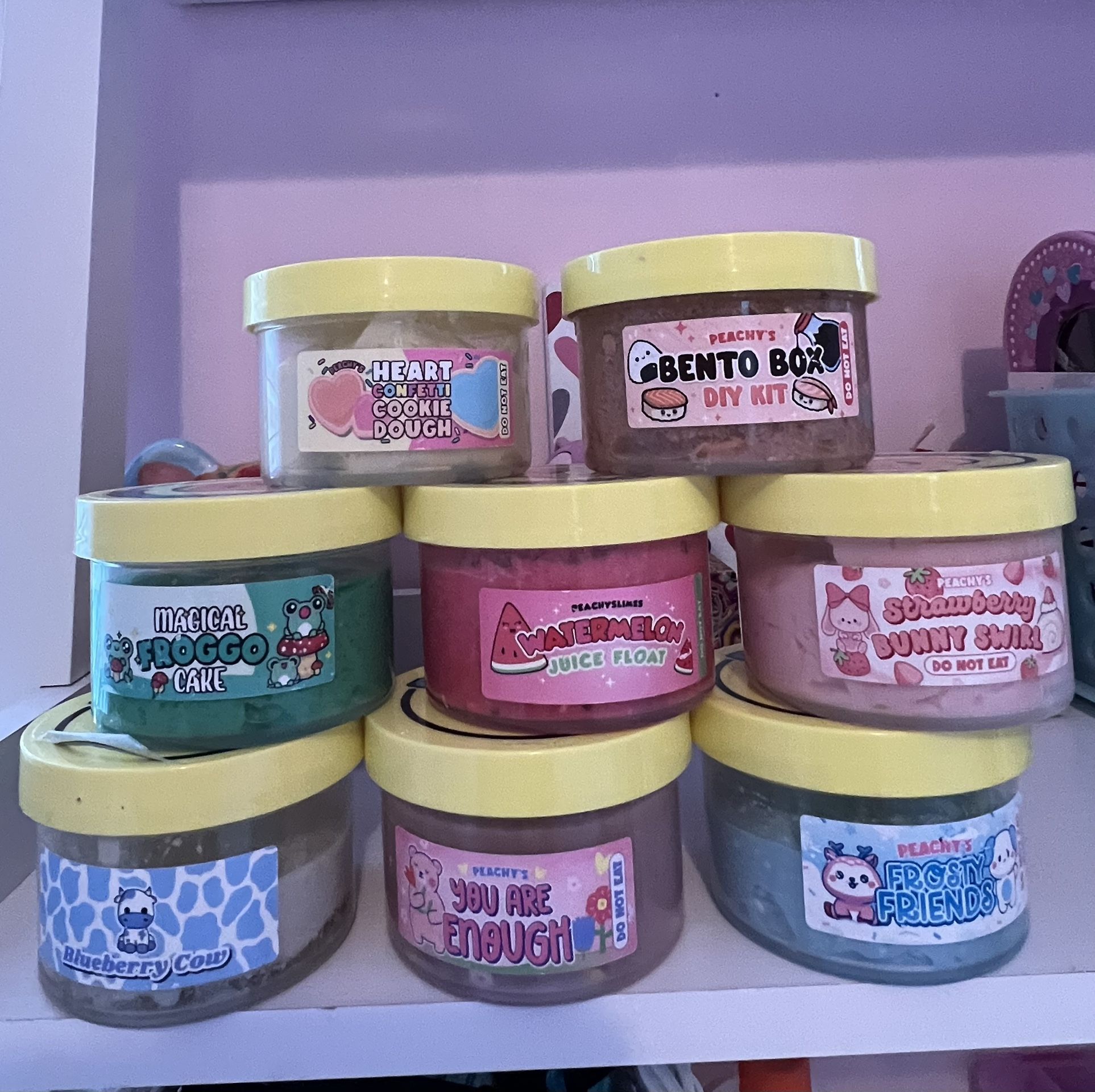 100% Authentic Peachybbies slime Limited Editions Lot Of 8 