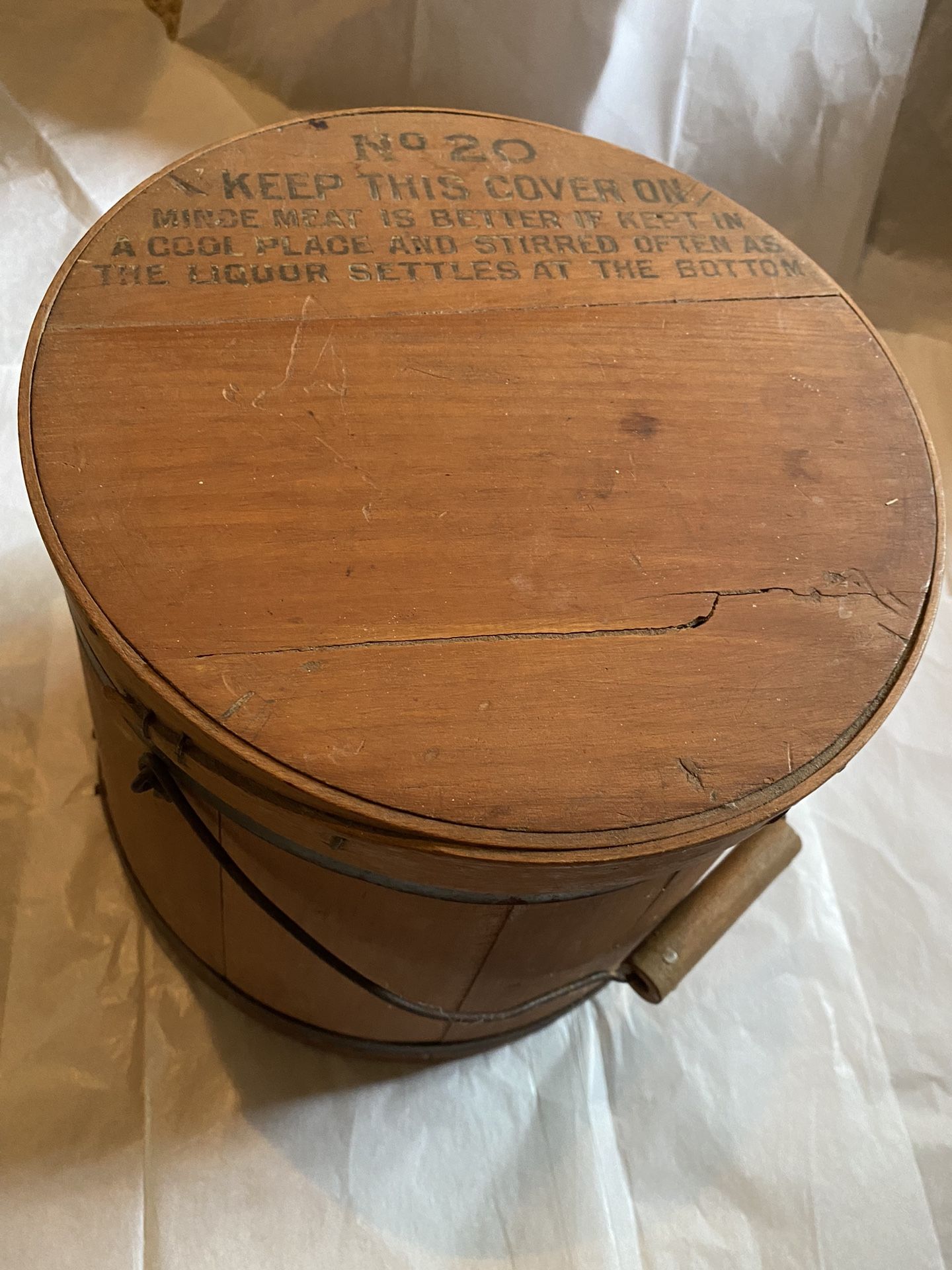 Antique No. 20 Mince Meat Bucket With Lid