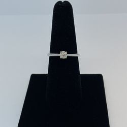 White  Gold Diamond Ring 14K New 