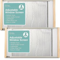 BRAND NEW..Home Intuition 2-Pack Adjustable Horizontal Window Screen 21-37 inches Wide, 24 Inch High
