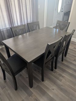 Modern Gray Dining Set (Table and 6 Chairs)