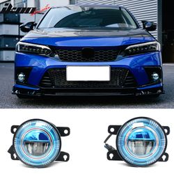 Fits 2016-2024 Honda Civic FC FK FE High Quality JDM Foglights Blue Lens White LED