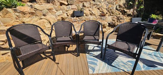 Set of 4 Outdoor Resin Wicker Patio Chairs: $80 OBO