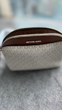 Michael Kors Monogrammed Crossbody Purse Cream