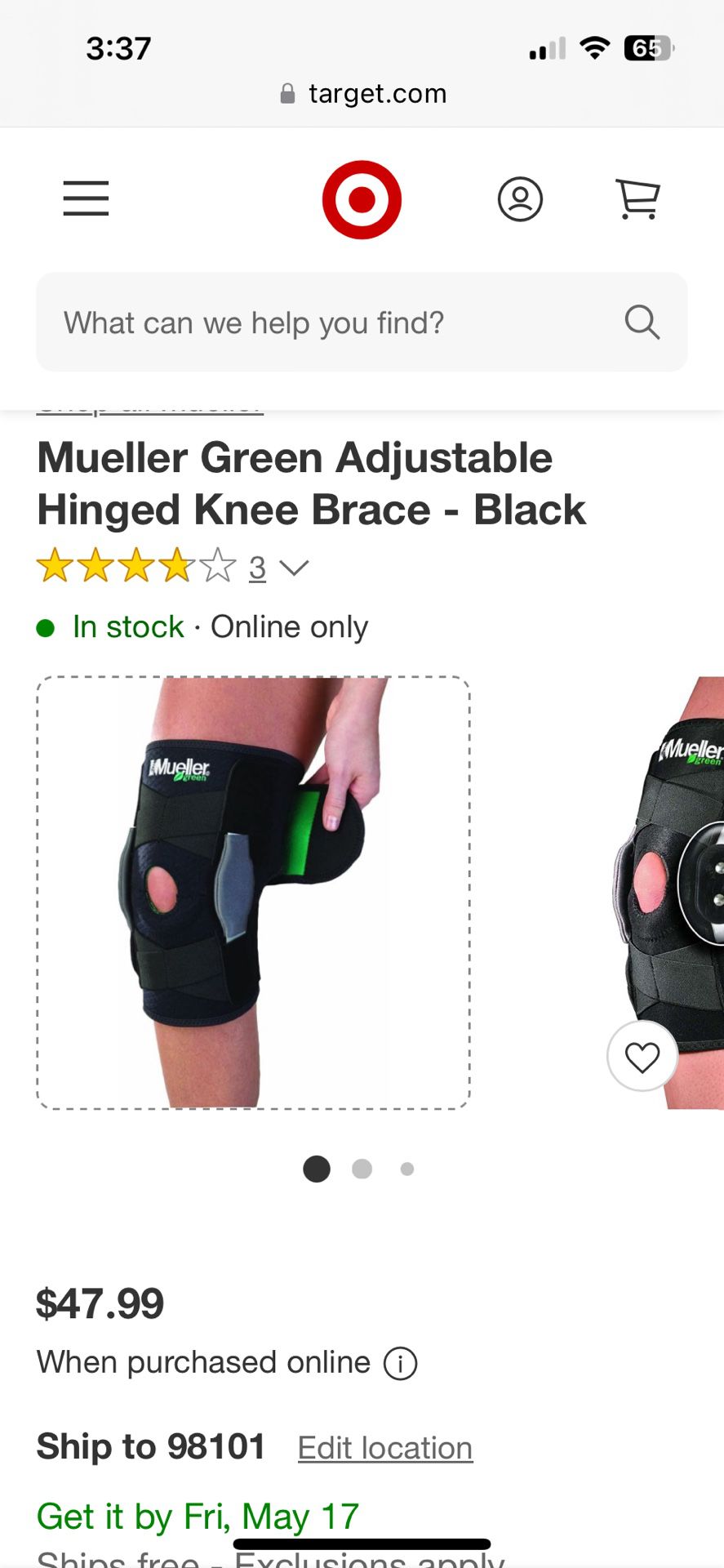 Mueller Green adjustable hinged knee brace
