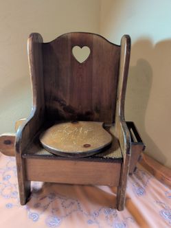 Vintage Wooden Toddlers Potty Chair