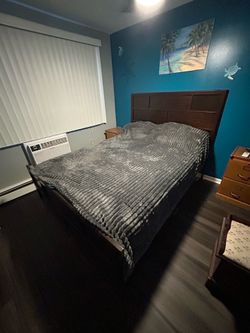Queen bed frame with drawers