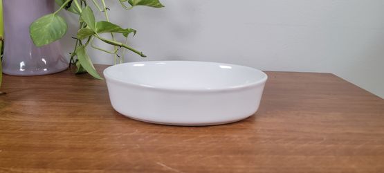 White Ceramic Oval Baking Dish