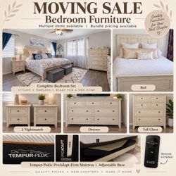 Luxury King Bedroom Set with Tempur-Pedic Mattress & Adjustable Base
