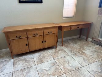 Solid Wood Sideboard/ Buffet and Table
