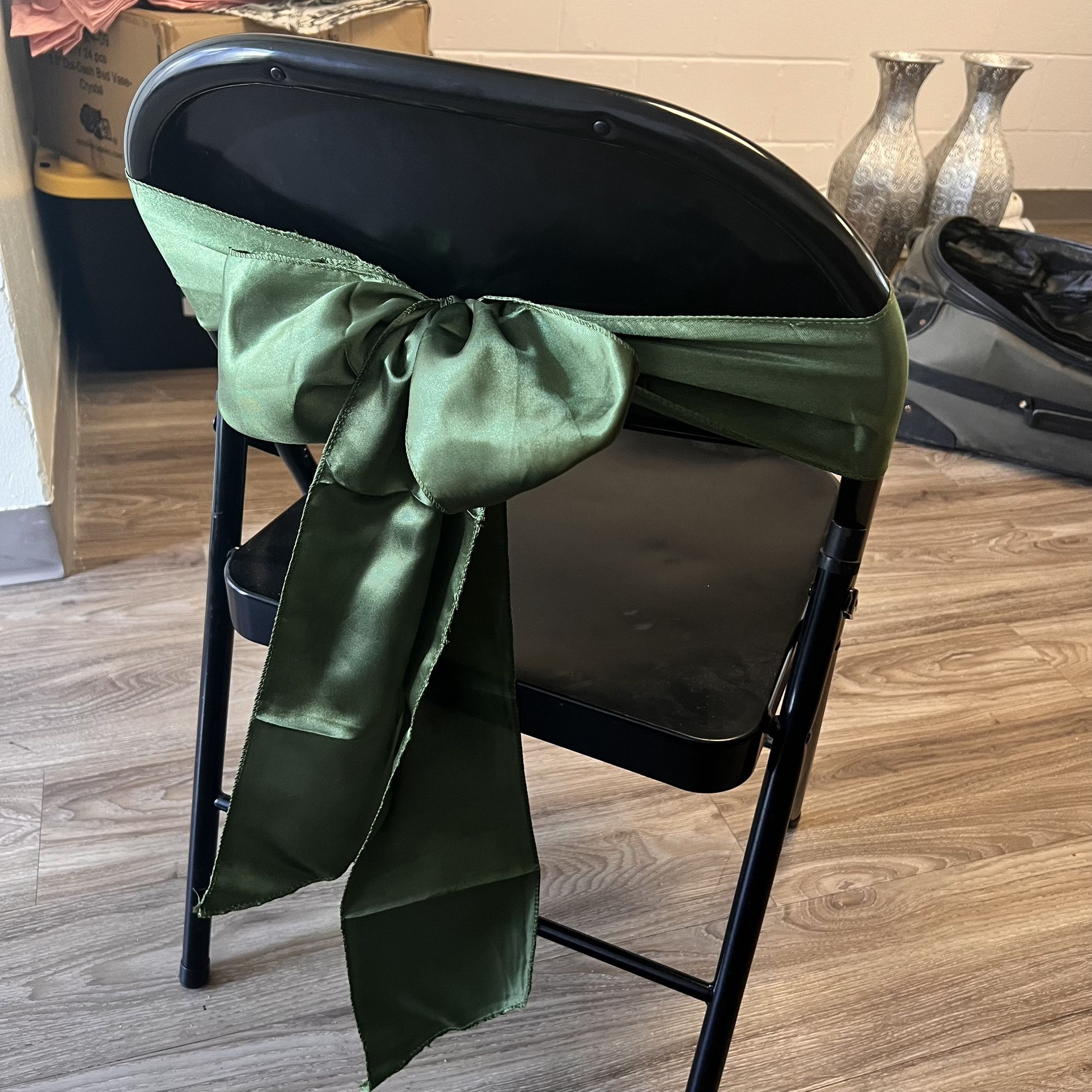 Satin Chair Sashes Ribbon Bow willonGreen Satin color 59 pieces