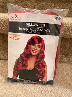 Halloween Sweep Bang Red Wig Adult One Size/New