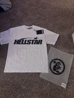 Hellstar White Graphic T-Shirt with Tags and bag