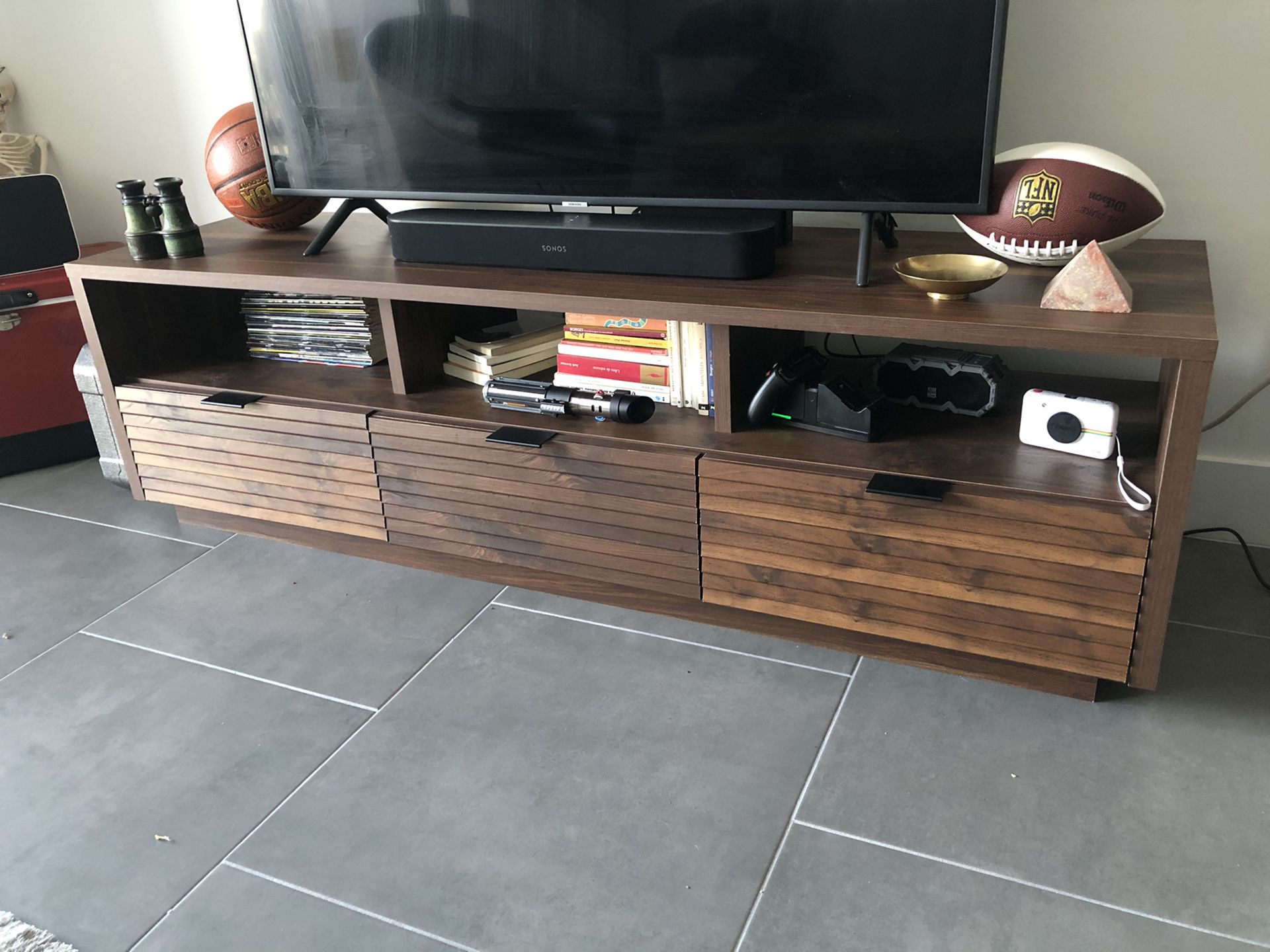 Grand Walnut Posner TV Stand for TVs up to 70"