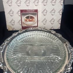 ✨ESTATE SALE✨ Vintage Taunton Silversmiths Round Relish / Beverage Server Complete with Original Divided Glass Liner & Box