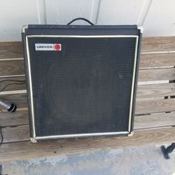 Univox Vintage Base Amplifier 15-in Speaker Does Power Up And Work We Are Missing The Knobs Only $25 Thank You