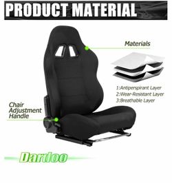 Dardoo Racing Seat (with adjustable dual sliders), compatible with racing simulator cockpits – Black