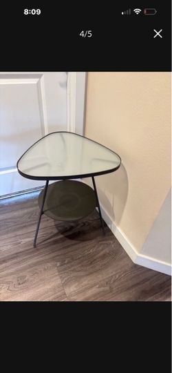 Metal and glass table