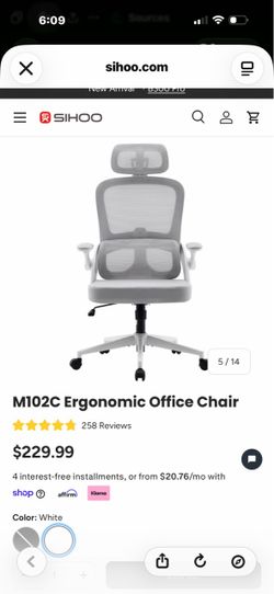 Sihoo M102C Ergonomic Office Chair White