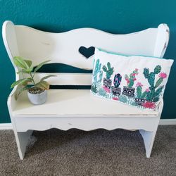 Adorable Wood Bench With Heart Cutout
