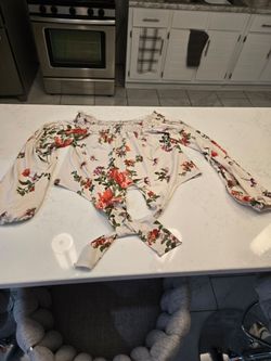 Floral Long Sleeve Crop Top