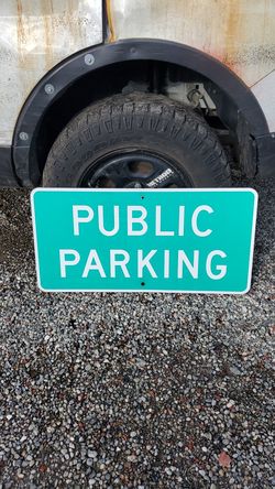Street sign public parking
