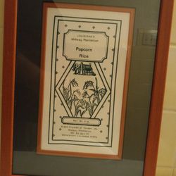 Framed Rice Sack From  The Famous Midway Plantation 