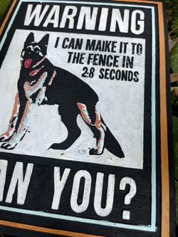 Retro Wood Yard Sign Warning I Can Make It To The Fence In 2.8 Seconds Can You Sign Wall Poster for Home Cafe Bar Pub Garden Office Club Gym Man Cave