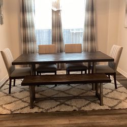 Wood And Metal Dining Table And Chairs 