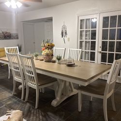 7 Piece Farm House Table With Double Leaf!
