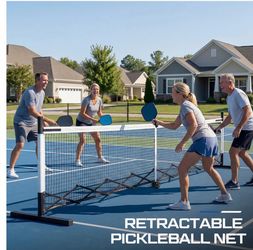 Brand New Retractable Portable Pickelball Net - tournament official size no assembly