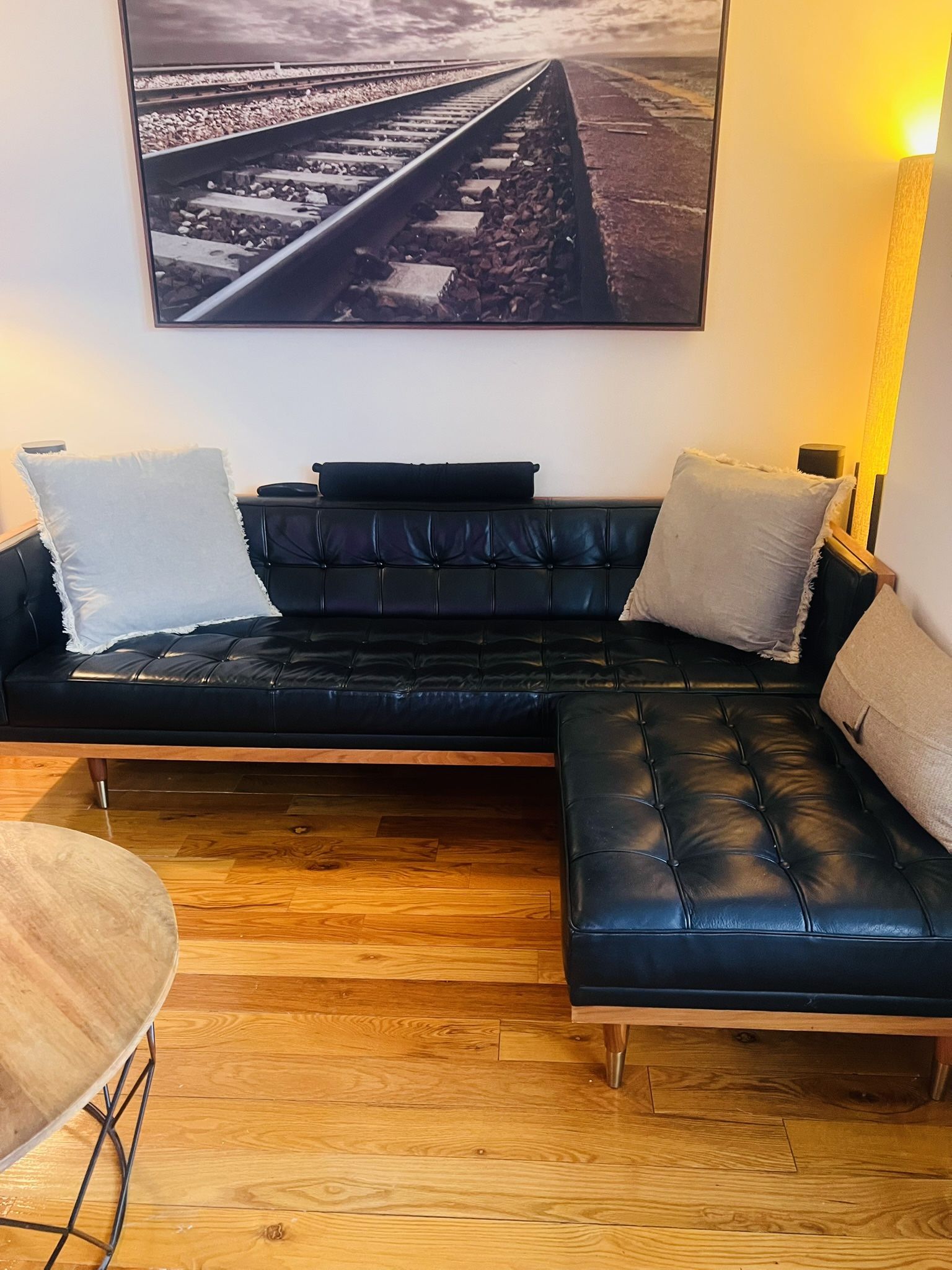 Sectional Mid century Leather Couch