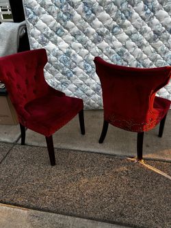 Velvet Nail Head Trim Chairs 