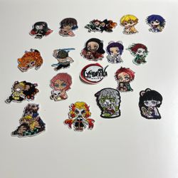 18 PCS ANIME CARTOON DEMON SLAYER PATCHES EMBROIDERED IRON ON PATCHES