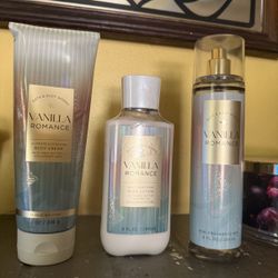 Brand New VANILLA ROMANCE Body Lotion, Cream & Fine Fragrance Mist From BATH & BODY WORKS 