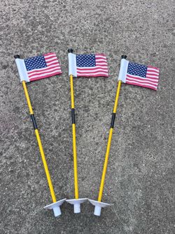 USA flag putting green flags