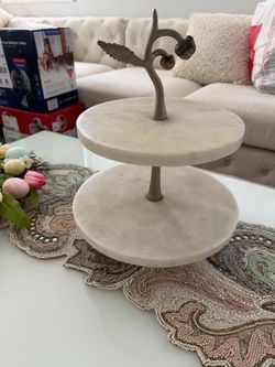 Two-Tier Marble Serving Stand $25