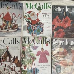 lot of 6 Christmas Holiday Vintage Magazines McCalls, Better home & Gardens