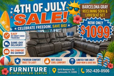 BARCELONA GRAY LOVESEAT AND SOFA SET ONLY $1099!