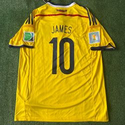 Vintage Retro Adidas Colombia 2014 World Cup James Rodriguez Soccer Home