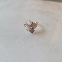 Rose Gold With Pink Quartz Gemstone Ring