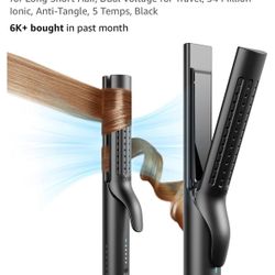 TYMO Airflow 2.0 Curling Iron Flat Iron - Hair Straightener and Curler 2 in 1, 1.25 Inch Curling Wand for Long Short Hair, Dual Voltage for Travel, 54