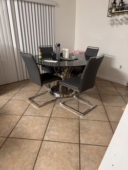 Dining table and chair